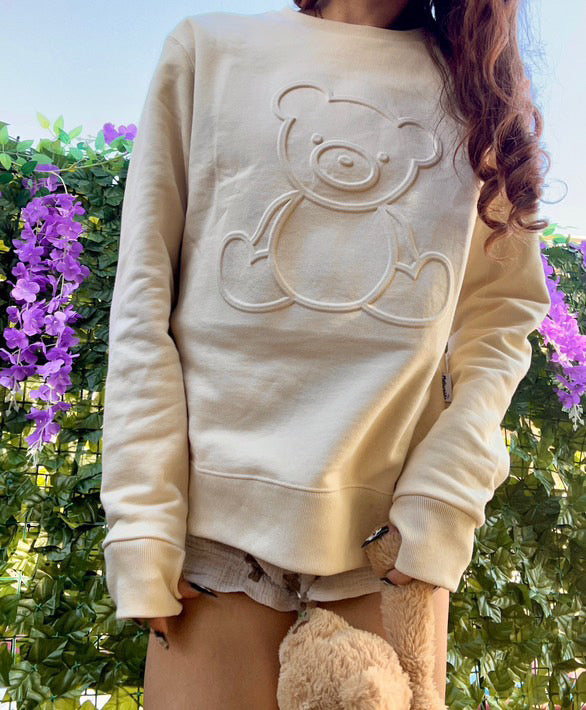 The Theo -  Beige Teddy Bear Sweatshirt