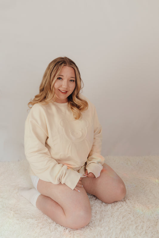 The Theo -  Beige Teddy Bear Sweatshirt
