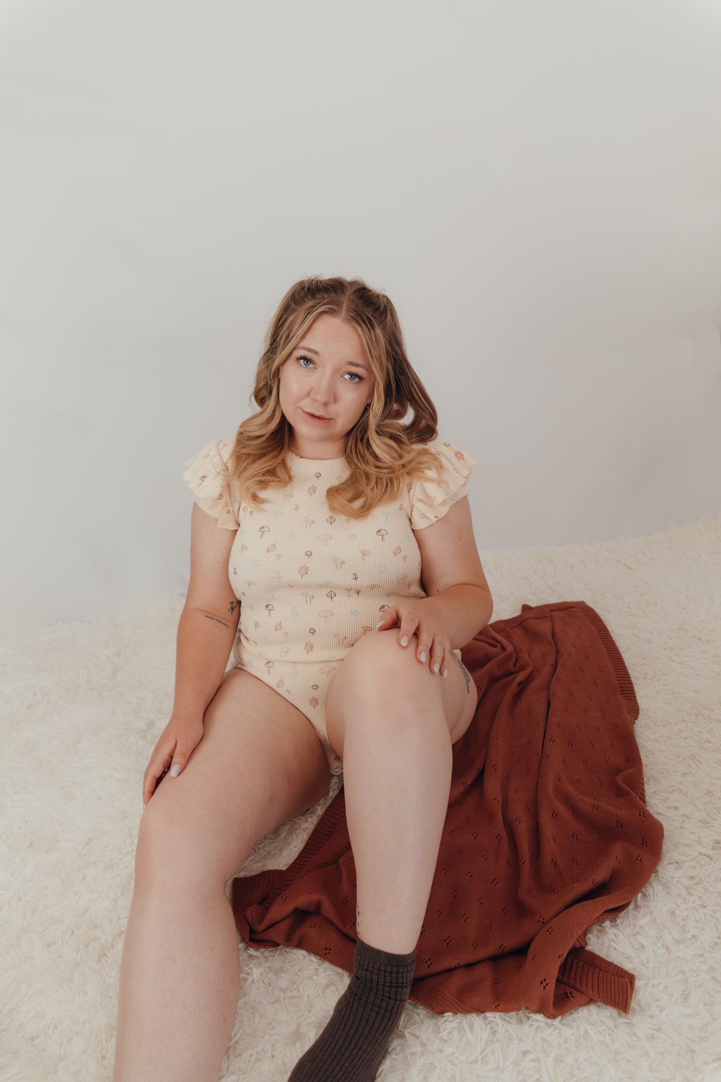 The Aspen - Mushroom Waffle Adult Onesie